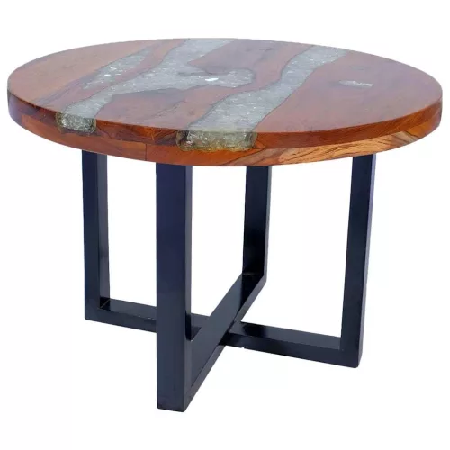  60 cm gyantázott tíkfa dohányzóasztal