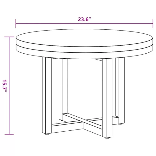  60 cm gyantázott tíkfa dohányzóasztal