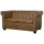  2 személyes barna műbőr Chesterfield kanapé 