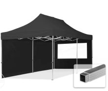   Professional összecsukható sátrak ECO 300 g/m2 ponyvával, alumínium szerkezettel, 2 oldalfallal - 3x6m fekete