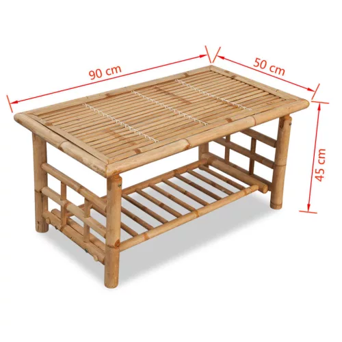   bambusz dohányzóasztal 90 x 50 x 45 cm