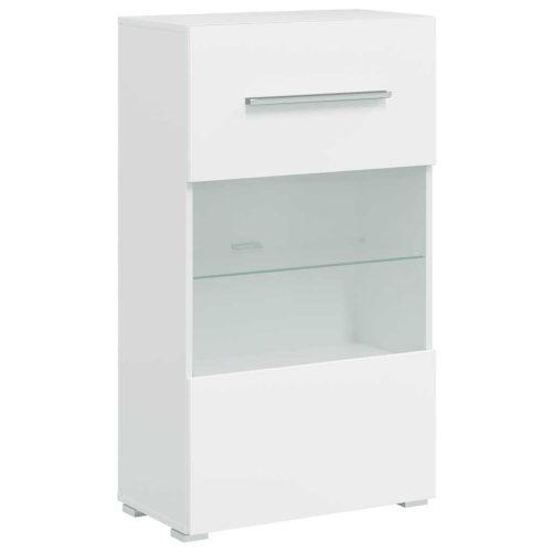  5 részes, fehér fali TV állvány szett LED világítással 