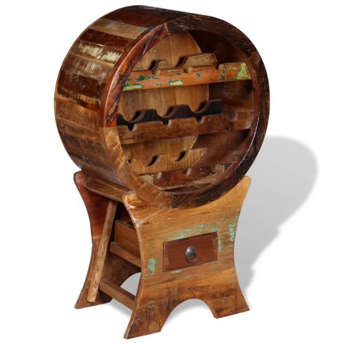  újrahasznosított fa bortartó állvány 10 palackhoz