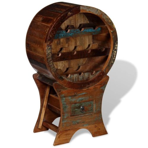  újrahasznosított fa bortartó állvány 10 palackhoz