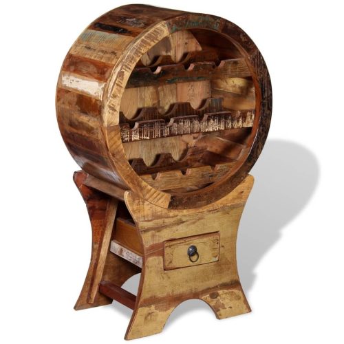  újrahasznosított fa bortartó állvány 10 palackhoz