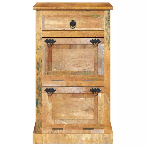  4 szintes tömör újrahasznosított fa fiókos cipőszekrény