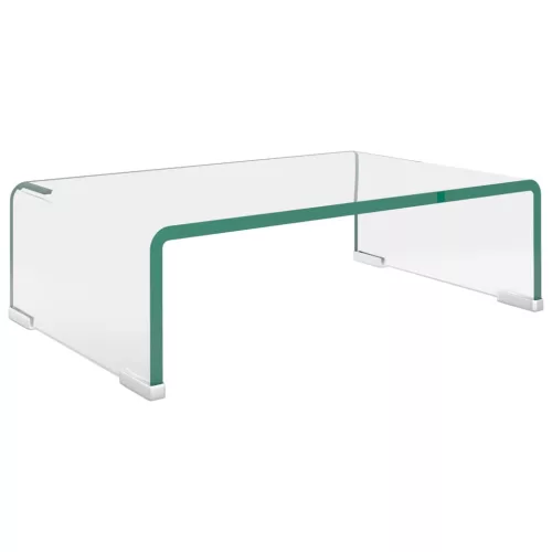  átlátszó üveg TV/monitor állvány 40x25x11 cm