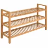  tömör tölgyfa cipőtartó 3 polccal 100 x 27 x 60 cm