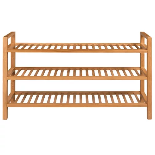  tömör tölgyfa cipőtartó 3 polccal 100 x 27 x 60 cm