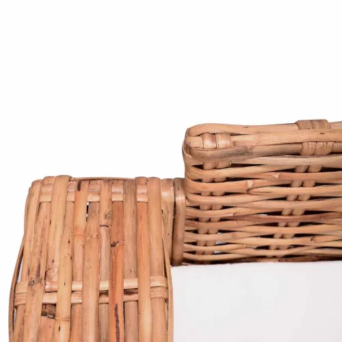  3-személyes természetes rattan kanapé  