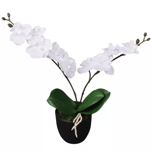  műorchidea virágcseréppel 30 cm fehér