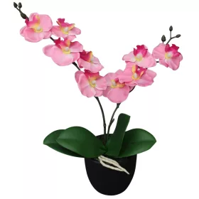  műorchidea virágcseréppel 30 cm rózsaszín