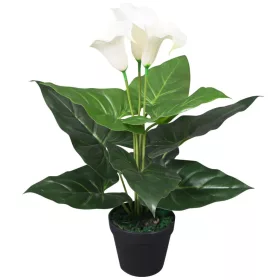  műkála liliom virágcseréppel 40 cm fehér