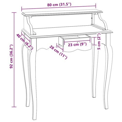  tömör mahagóni fa íróasztal 80 x 40 x 92 cm