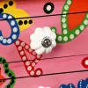  kézzel festett pink, tömör mangófa konzolasztal 