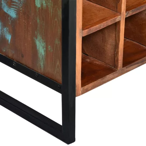  újrahasznosított fa bortartó állvány 16 palackhoz