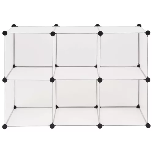  fehér kocka alakú tároló 6 tárolórekesszel 