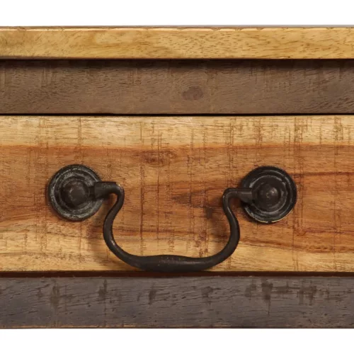  vintage stílusú tömör fa tálalóasztal 118 x 30 x 80 cm