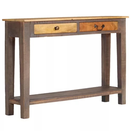  vintage stílusú tömör fa tálalóasztal 118 x 30 x 80 cm
