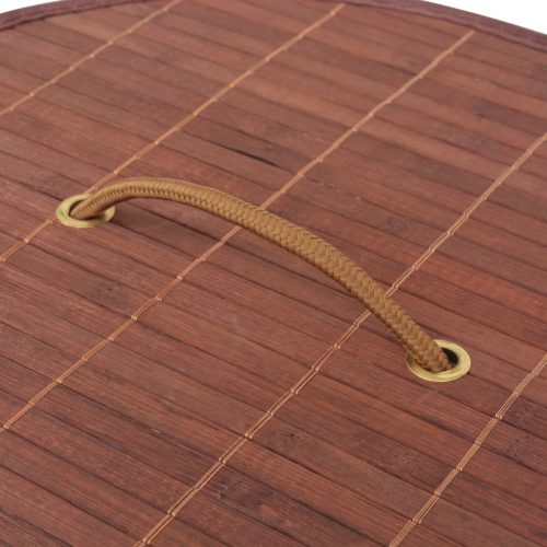  barna kerek bambusz szennyestartó kosár