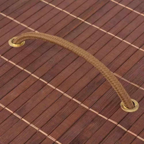  barna ovális bambusz szennyestartó kosár