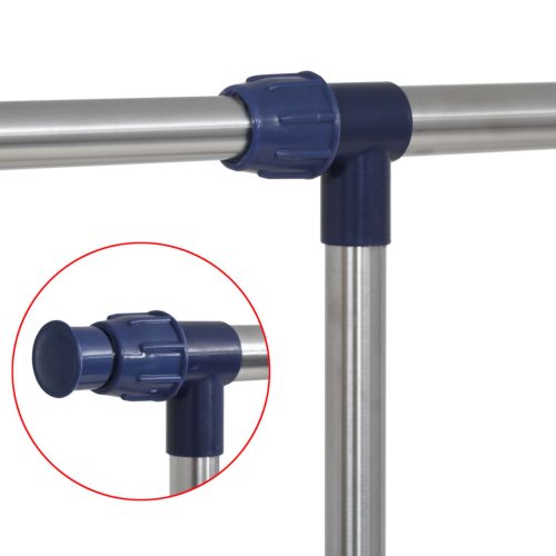  ezüstszínű rozsdamentes acél ruhaállvány 165 x 44 x 150 cm