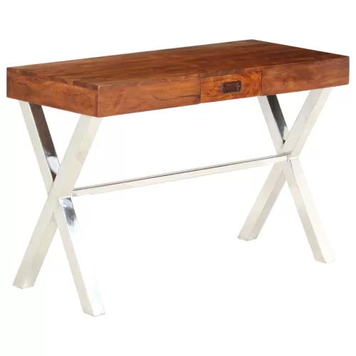  tömör akácfa íróasztal mézszínű felülettel 110 x 50 x 76 cm