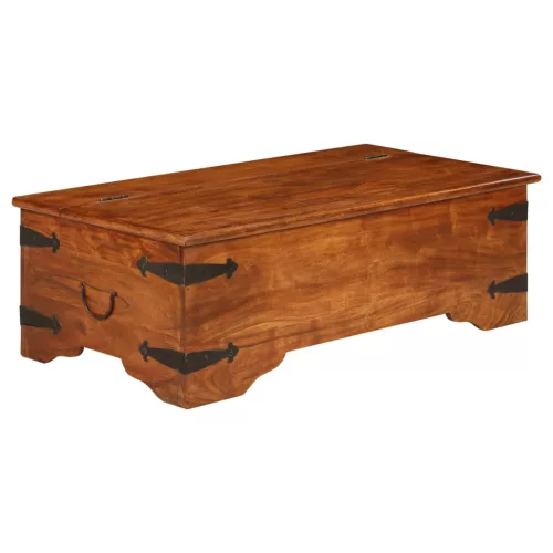  tömör akácfa dohányzóasztal mézszínű bevonattal 110x55x35 cm