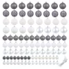  100 darabos fehér/szürke karácsonyi gömb készlet 3/4/6 cm