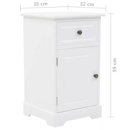  MDF és fenyőfa éjjeliszekrény 35 x 32 x 59 cm