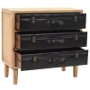  tömör fenyő fiókos szekrény 80 x 36 x 75 cm