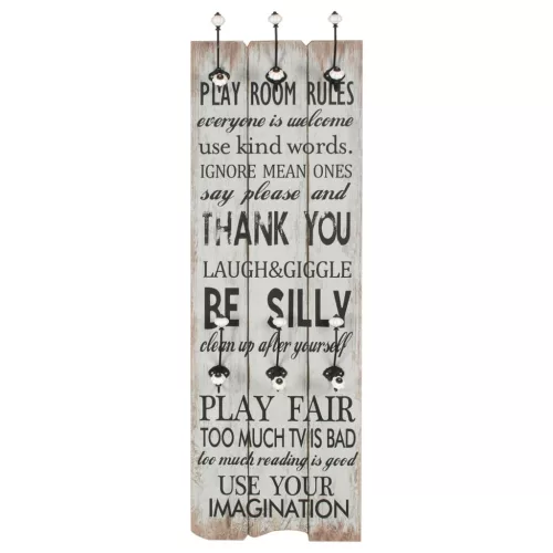  falra szerelhető fogas 6 akasztóval 120 x 40 cm „THANK YOU” 