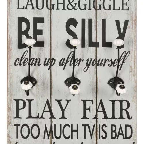  falra szerelhető fogas 6 akasztóval 120 x 40 cm „THANK YOU” 