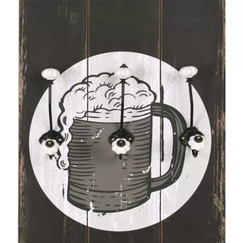  falra szerelhető fogas 6 akasztóval 120 x 40 cm