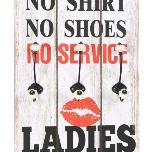  falra szerelhető fogas 6 akasztóval 120 x 40 cm „MEN LADIES” 