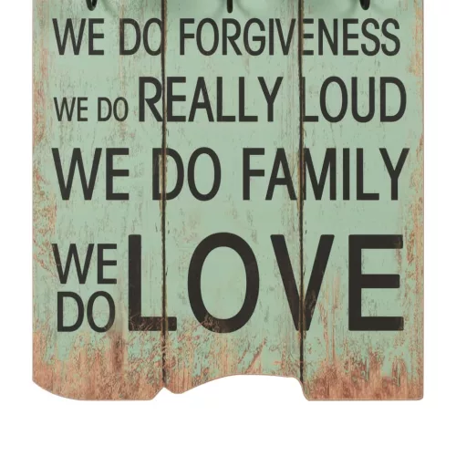  falra szerelhető fogas 6 akasztóval 120 x 40 cm „HAPPY LOVE” 