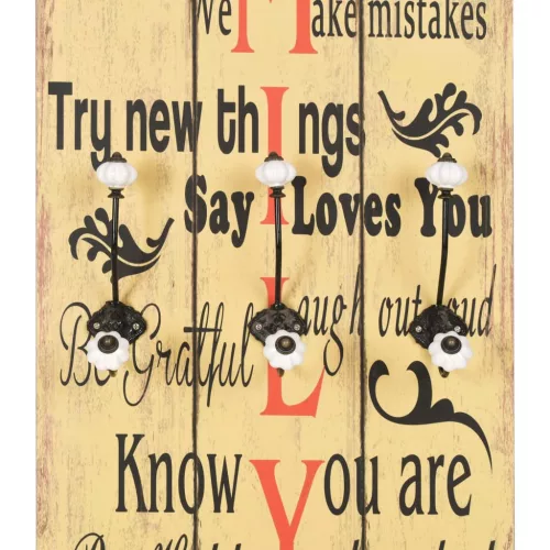  falra szerelhető fogas 6 akasztóval 120 x 40 cm „FAMILY” 