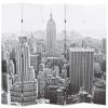  fekete-fehér New York mintás paraván 200 x 170 cm