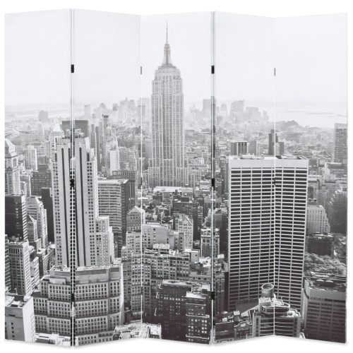  fekete-fehér New York mintás paraván 200 x 170 cm