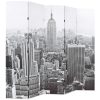  fekete-fehér New York mintás paraván 200 x 170 cm