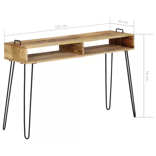  tömör mangófa konzolasztal 115 x 35 x 76 cm