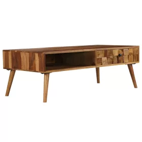    tömör akácfából dohányzóasztal mézszínű felülettel 110x50x37 cm