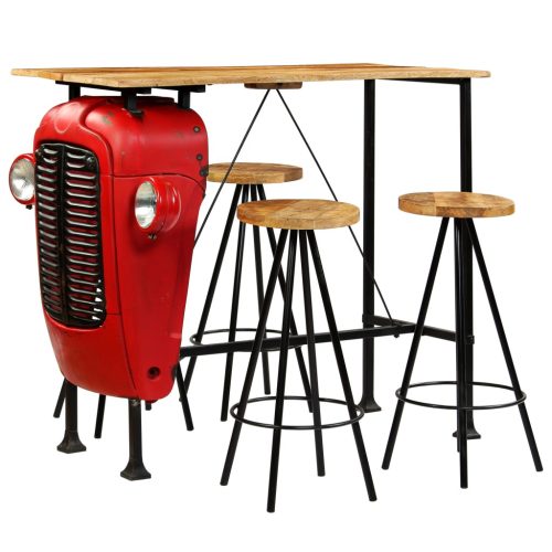  5 részes tömör mangófa bárgarnitúra 120 x 60 x 107 cm