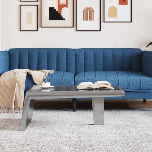  vintage repülős stílusú alumínium dohányzóasztal 