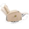  krémszínű műbőr masszírozó hintafotel