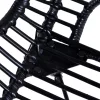  4 db fekete természetes rattan étkezőszék