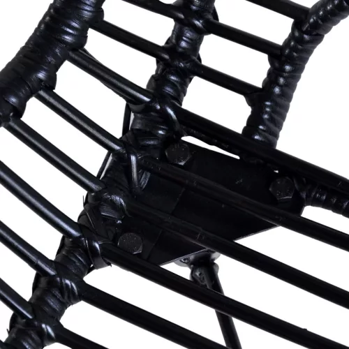  4 db fekete természetes rattan étkezőszék