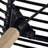  4 db fekete természetes rattan étkezőszék