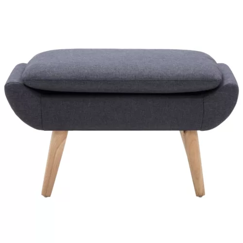  sötétszürke szövet kárpitozású lábzsámoly 73 x 43 x 42 cm 