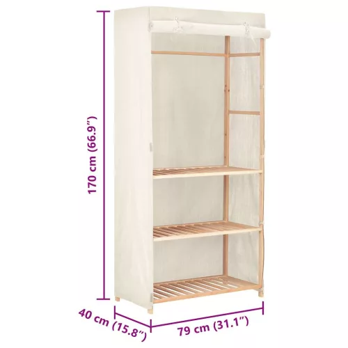  3-szintes ruhásszekrény 79 x 40 x 170 cm